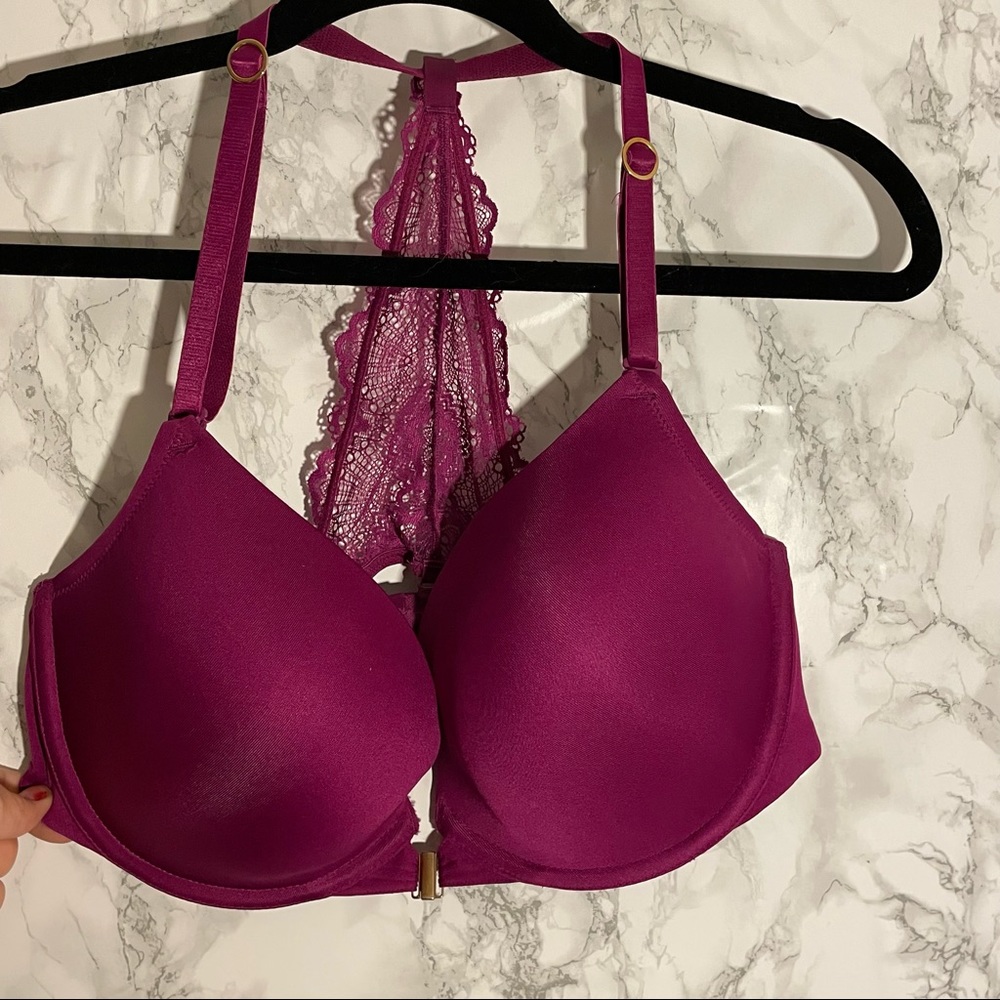 Cacique 38DDD front clasp lace racerback bra